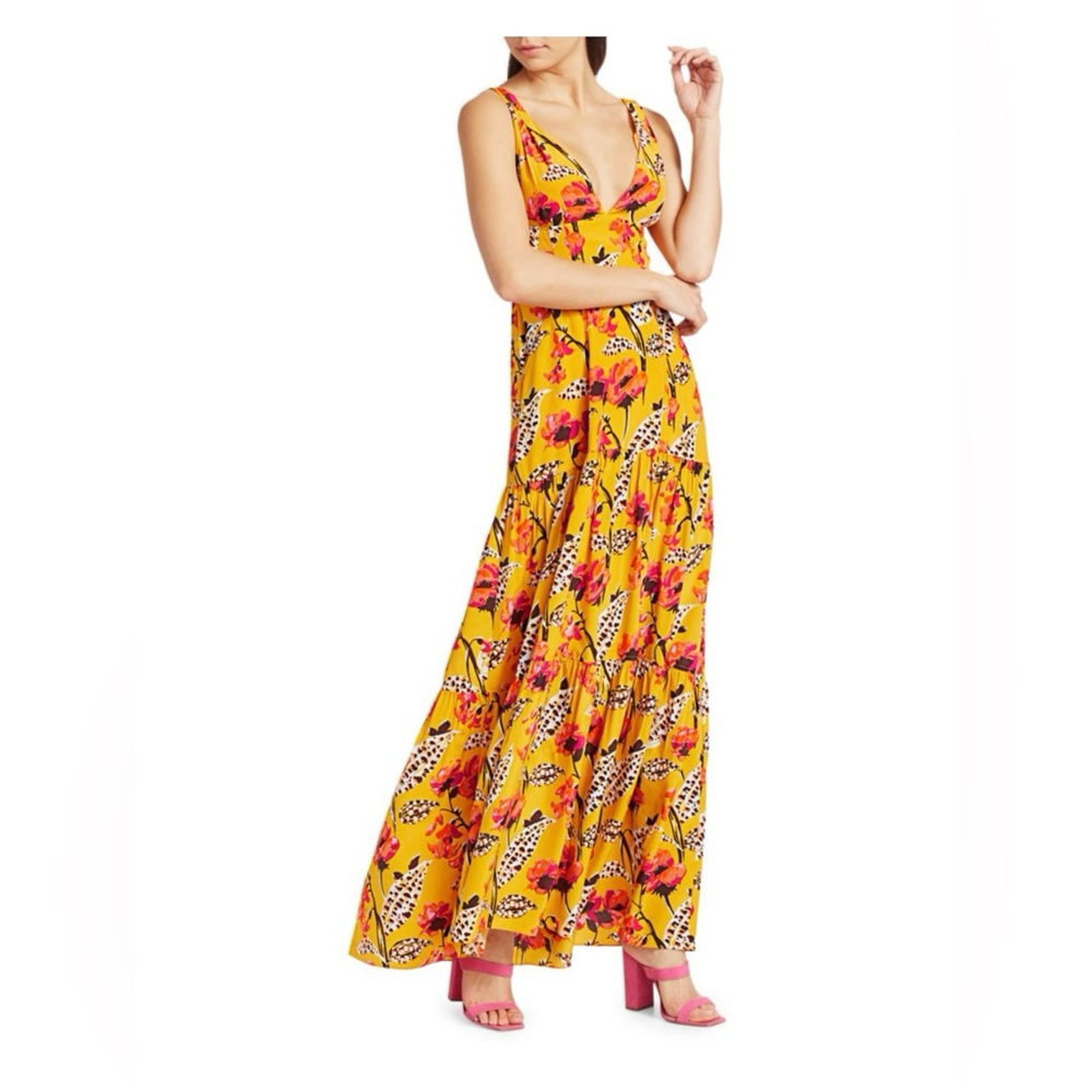 ALC Yellow Floral V-Neck “Rae” Dress for wedding guests